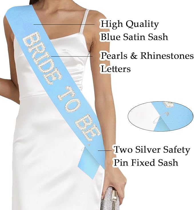 Blue Bride to Be Sash Bride Sash Bachelorette Party Decorations Bridal Shower - Image 5