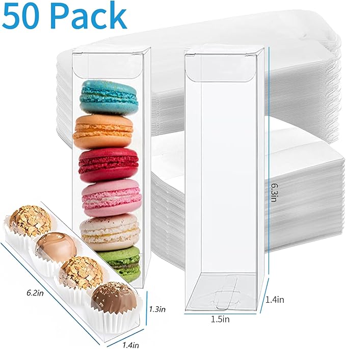 50 PCS Clear Favor Boxes, Macaron Gift Boxes - Image 2