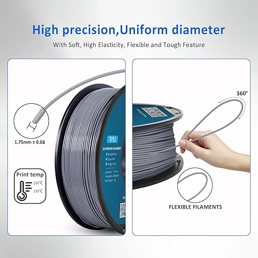 Geeetech TPU Filament 1.75mm, Shore 95A Flexible 3D Printer Filament - Image 3