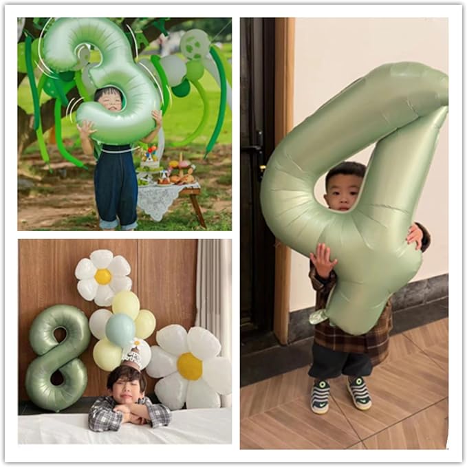 40 Inch Olive Green Number 9 Balloon Big Self Inflating Foil Number Balloons 0-9 - Image 7