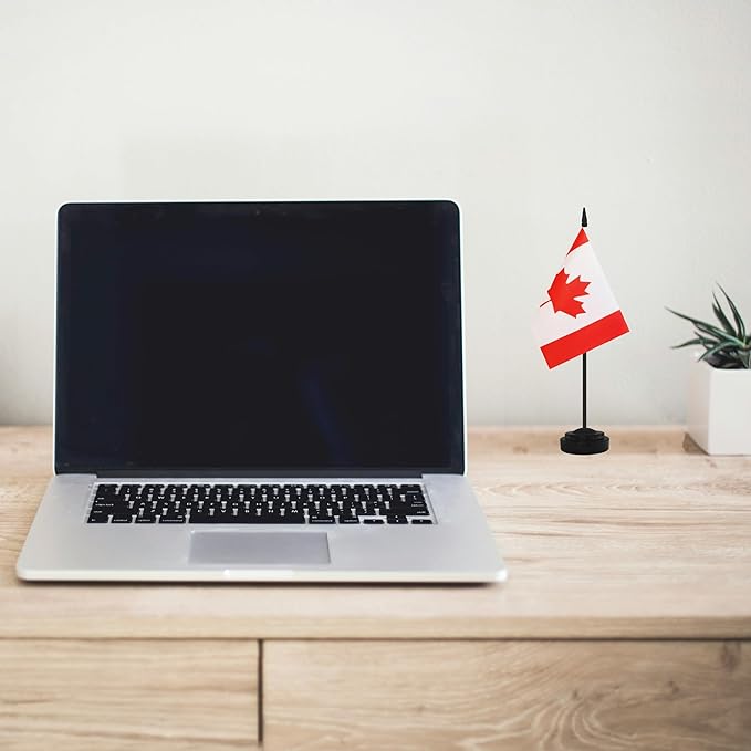 2 Pack Canada Desk Flag Set, Canadian Desktop Small Miniature Table Office Flag - Image 5