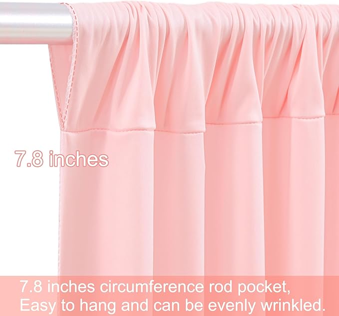 40ft x 12ft Blush Pink Backdrop Curtains Wrinkle Free Backdrop Curtain - Image 9