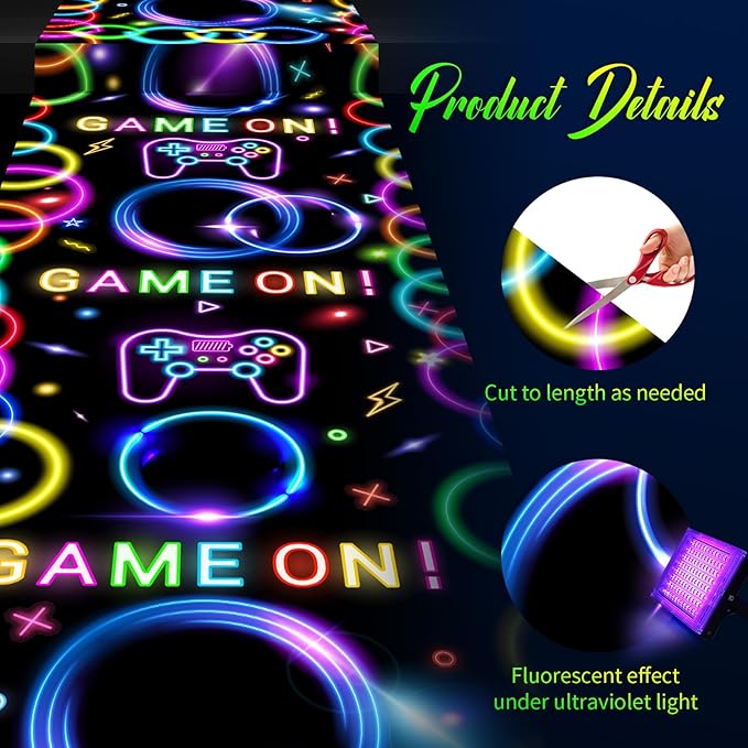 Haull 118 x 39 Inch Neon Light up Dance Floor Glow in The Dark Runner UV - Image 3