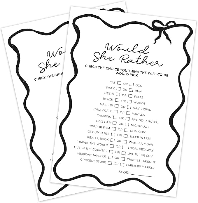 DEEKA 30 PCS Bridal Shower Games Card - Image 9