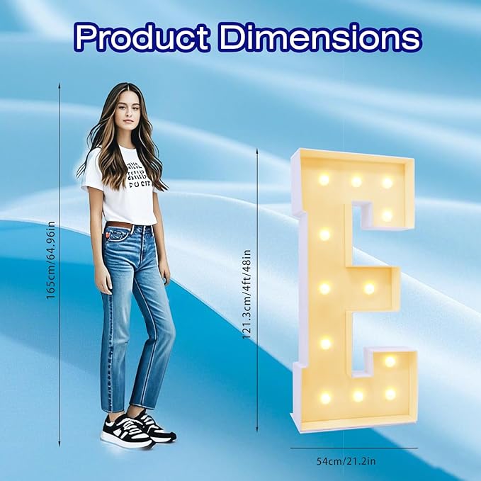 4FT Marquee Plastic Letters E - Image 4