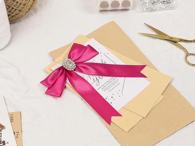 Rose Red Satin Ribbon 1 inch X Continuous 100 Yards, Single Face Polyester - Image 7