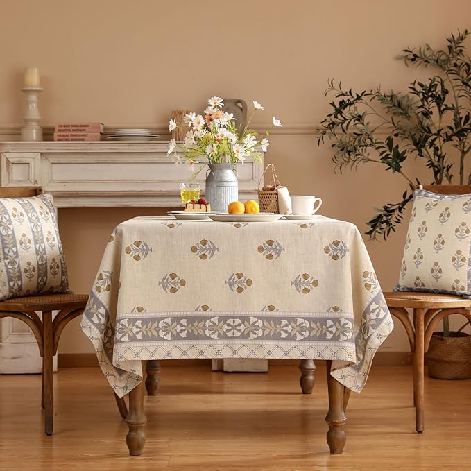 patdrea Designer Beige Long Tablecloth - Image 3