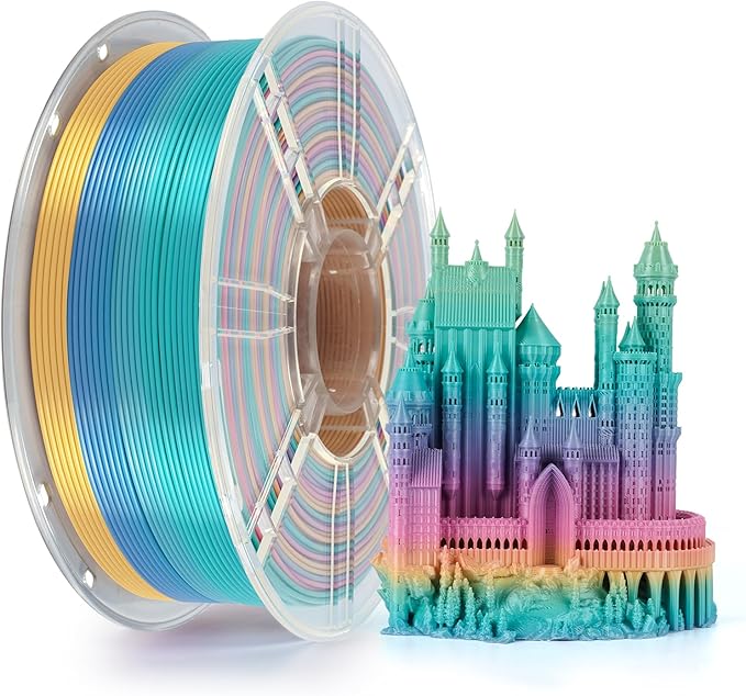 Kingroon Rainbow Filament 3D Printer Filament Color Changing 1kg Dimensional by PrintsPerfectAlways