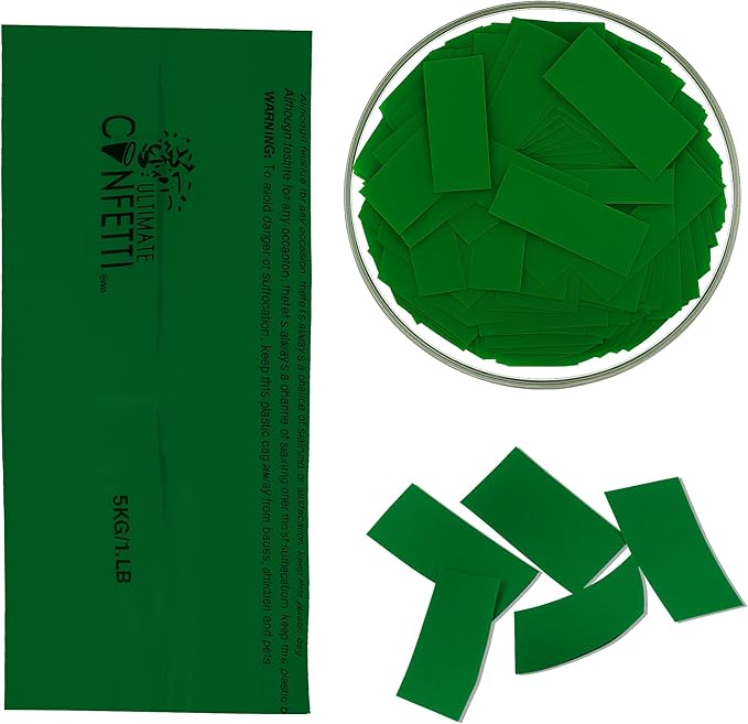 Ultimate Confetti, Rectangular Biodegradable Confetti – Dark Green Fluttering - Image 8
