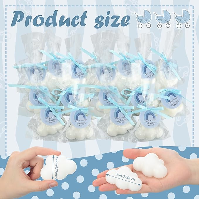 Demissle 20 Pcs Cloud Baby Shower Soap Favors Mini Handmade Soap Gifts - Image 2
