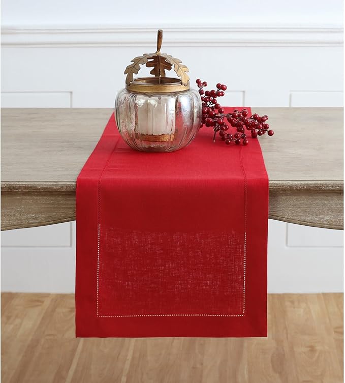 Solino Home Linen Red Table Runner 144 Inches Long by SolinoHome