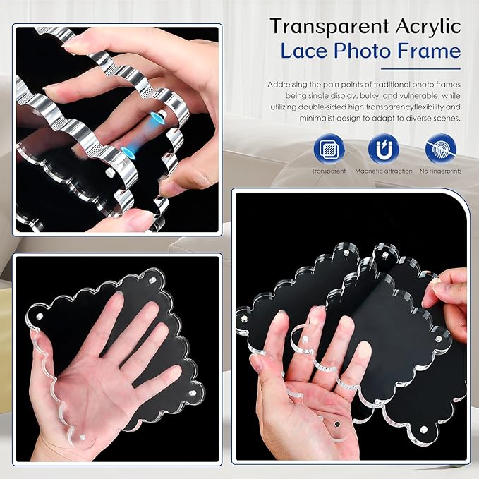 3Pack Clear Magnetic Picture Frames 5×5 Inch - Image 6