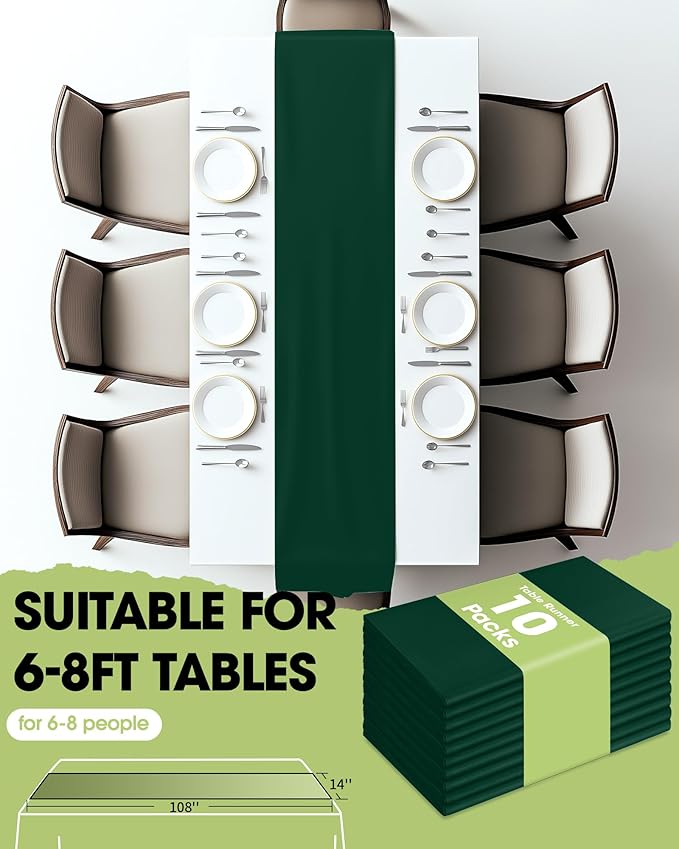 Pureegg Emerald Green Plastic Table Runners - Image 5