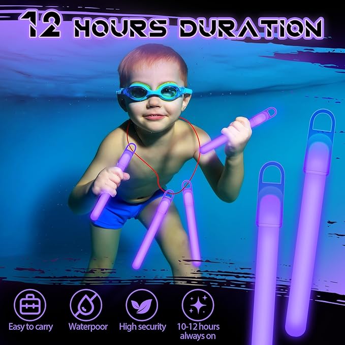 Lewtemi 4" or 6" 100 Pack Bright Glow Sticks Bulk, Glow in The Dark Party - Image 4
