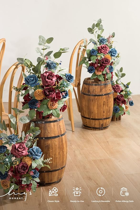 Ling's Moment 17.5" Tall Standing Artificial Flowers Arrangements 4pcs Fall - Image 3