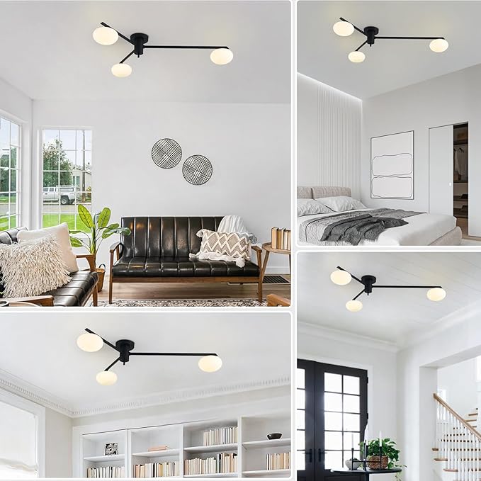 3-Light Modern Sputnik Chandelier - Image 4