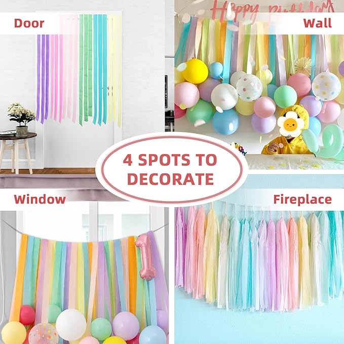Crepe Paper Streamers, 8 Rolls 656ft Party Streamers - Image 5