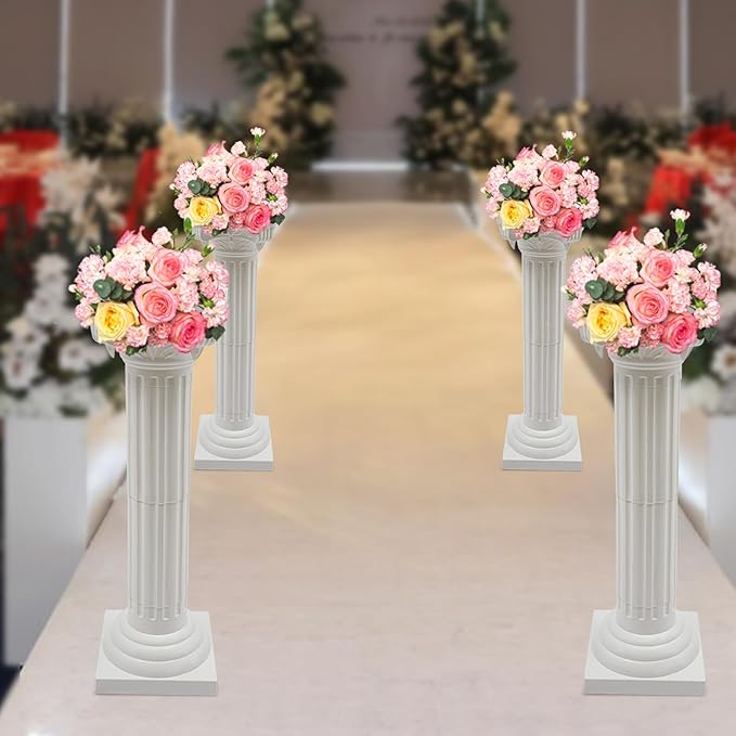 Roman Pillars Decoration Party Flower Pot Columns Set 4Pcs Decor Pedstal Stand - Image 9