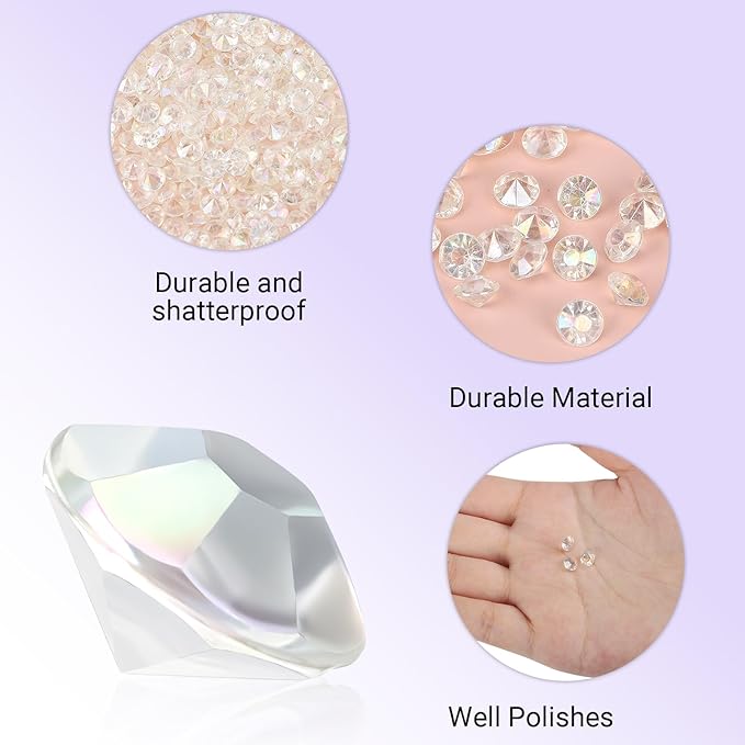 SUREAM 4500PCS Acrylic Diamonds Gems, Colorful 6mm Crystal AB Ice Rocks Crystals - Image 3