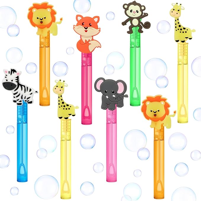 24 Jungle Animal Party Favors Bubble Wands by AFZMON