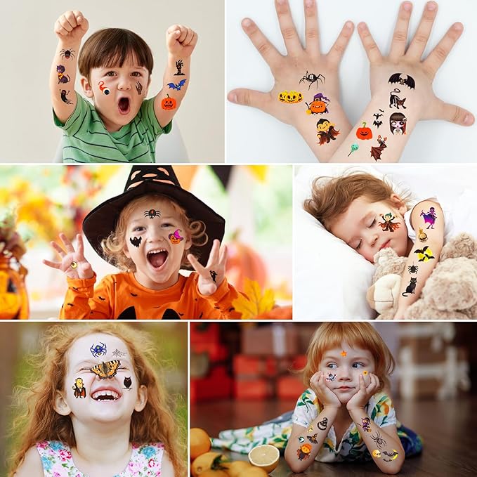Tattoos for Kids, 300+ Mixed Styles Halloween Temporary Tattoos Stickers Set - Image 3