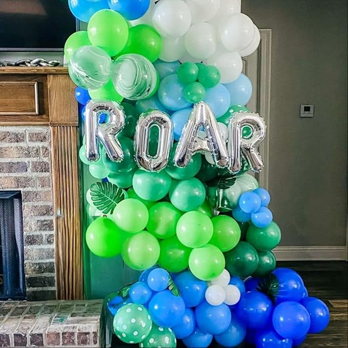 Paready Green and Blue Balloons, Teal Yellow Light Green Confetti Balloon - Image 3