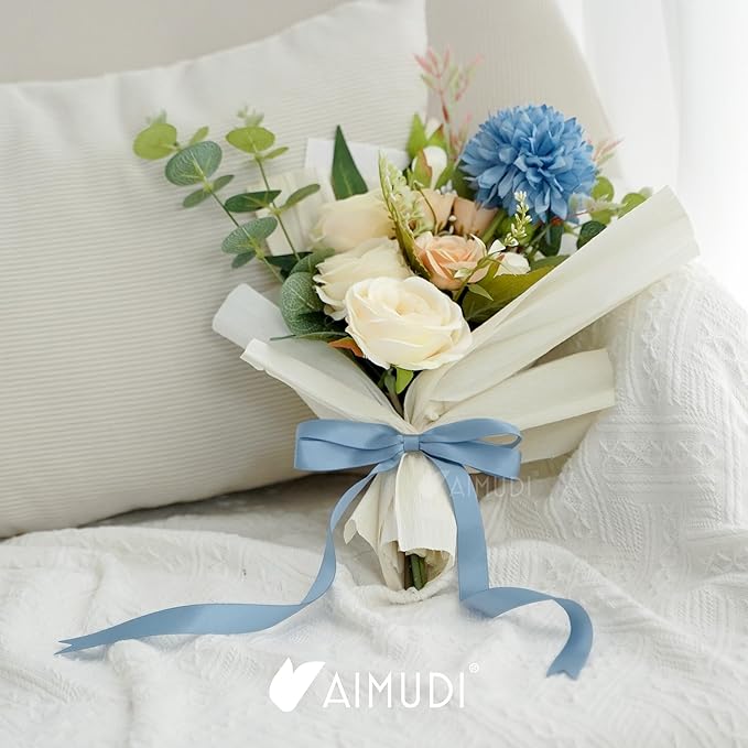 AIMUDI Dusty Blue Bows 5 × 10" Satin Bows - Image 5