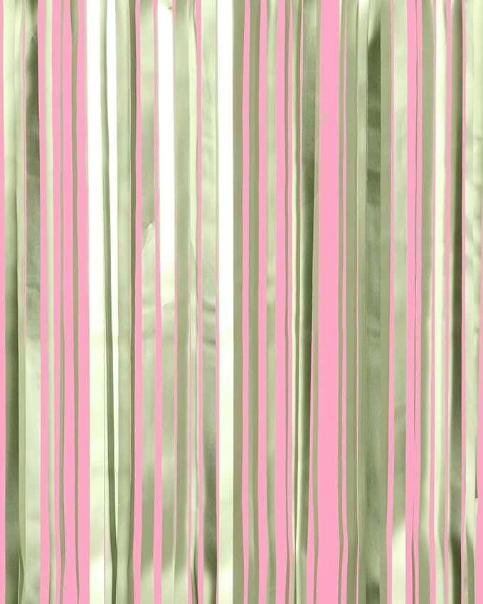xo, Fetti Party Decorations Sage Green Foil Curtain - Image 6