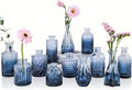 Navy Blue Glass Bud Vases Set of 12, Mini Flower Vase by UPBUD