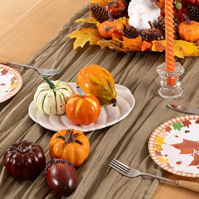 Nude Cheesecloth Table Runner 6 Pack Fall Table Runners Boho Gauze 120 Inches - Image 3