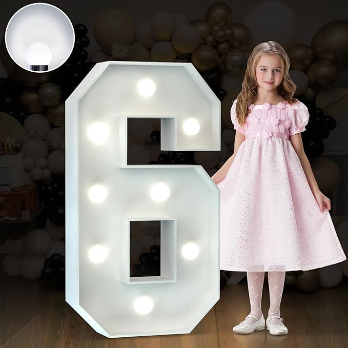 Marquee Numbers 3 Feet Tall Big Light Up Numbers 6th 16th 60th Happy Birthday by Letsmakeitimpressive