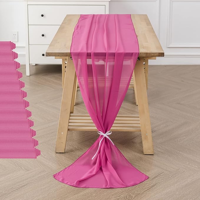 12Pack 9ft Chiffon Table Runner 14x108 Inch Sheer Romantic Table Runner - Image 6