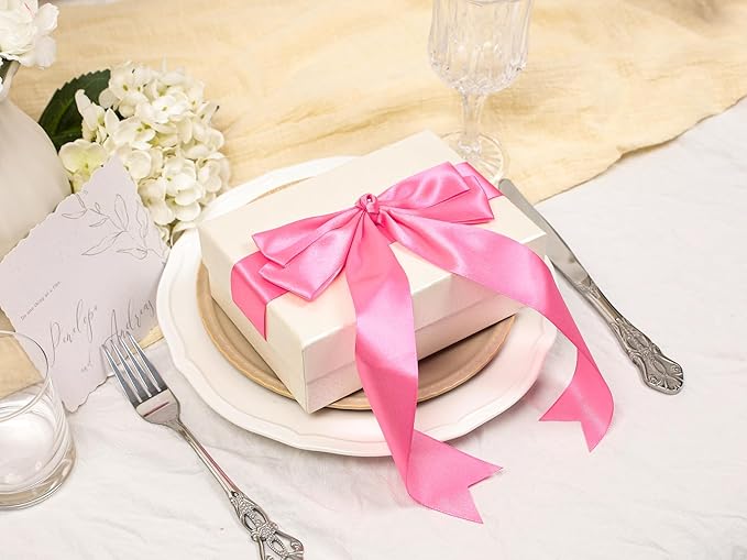Hot Pink Satin Ribbon 1-1/2 inch X Continuous 100 Yards, Single Face Polyester - Image 5
