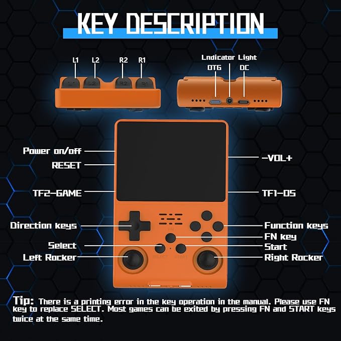 FVBADE R40S PRO Handheld Game Console 3.5 inch IPS Screen Mini Retro Console - Image 5