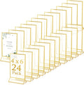 24 Pack Gold Picture Frames 4 x 6 Inch Clear Acrylic Sign Holders Double Sided by Hoteam
