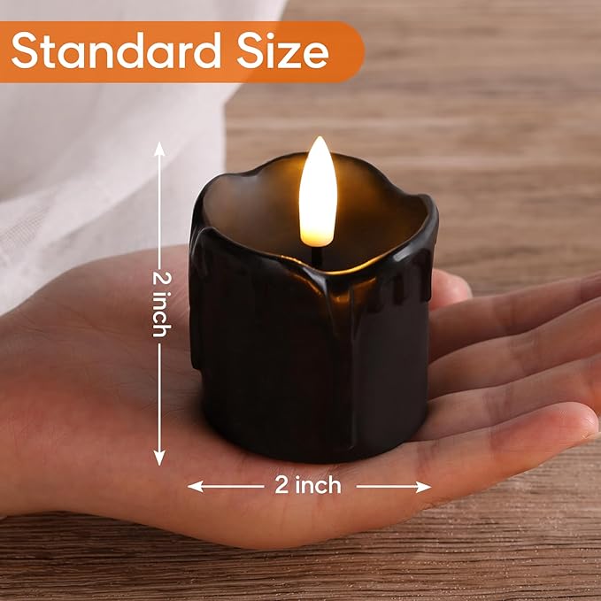 Eywamage Black Dripping Wax Flameless Candles - Image 2