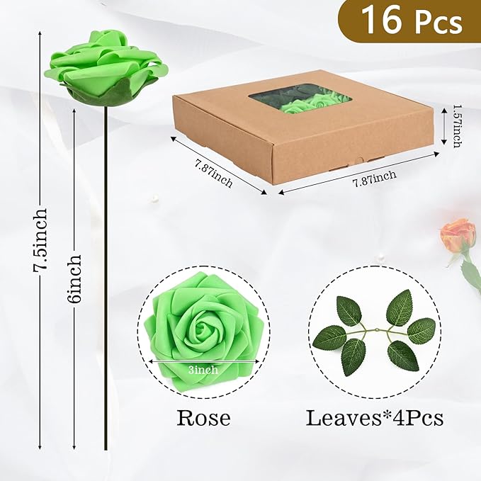 BLEUM CADE 16Pcs Artificial Flowers Fake Roses - Image 3