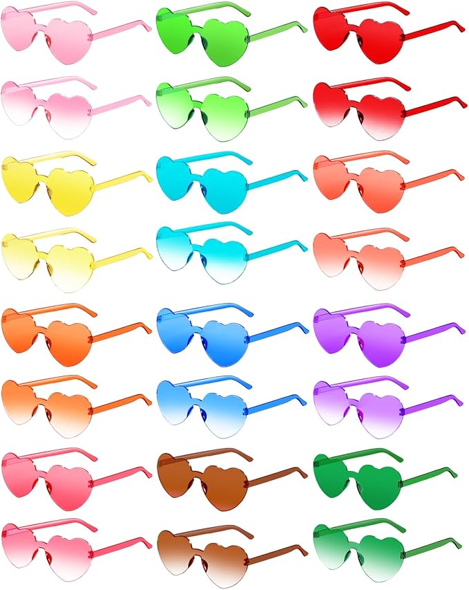 12 Pairs Heart Shaped Sunglasses by AGGKKY