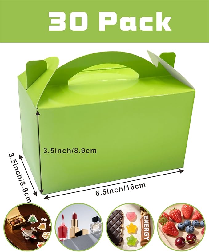 TIMESEEK 30-Pack Spring Green Gable Treat Boxes - Image 2