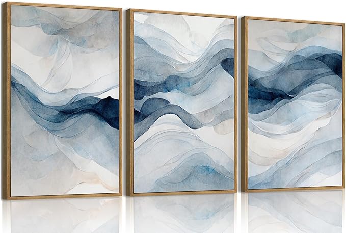 myusuar 3 Piece Large Abstract Framed Wall Art by Unknown