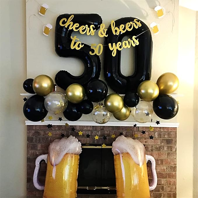 Black 5 Balloons, 40 Inch Large Foil Number Balloons Set 0-9, Self Inflating - Image 5