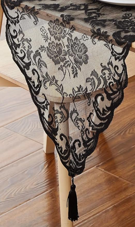 LinenZone Black Table Runner - Image 4