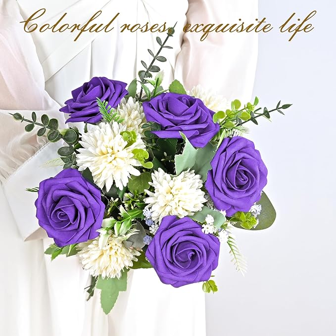 BLEUM CADE 36Pcs Artificial Flowers Fake Roses - Image 7