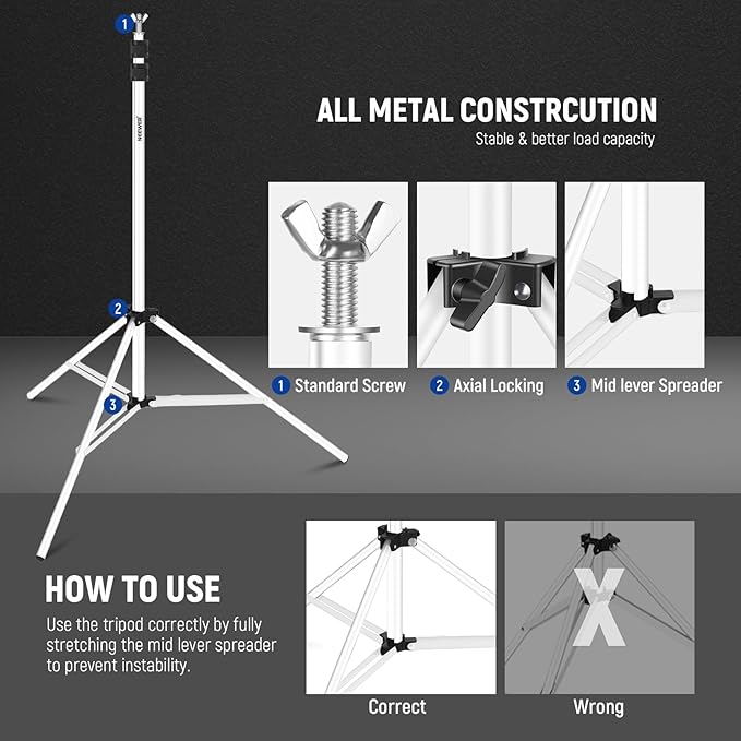 Neewer Photo Studio Backdrop Support System, 10ft/3m Wide 6.6ft/2m High - Image 6