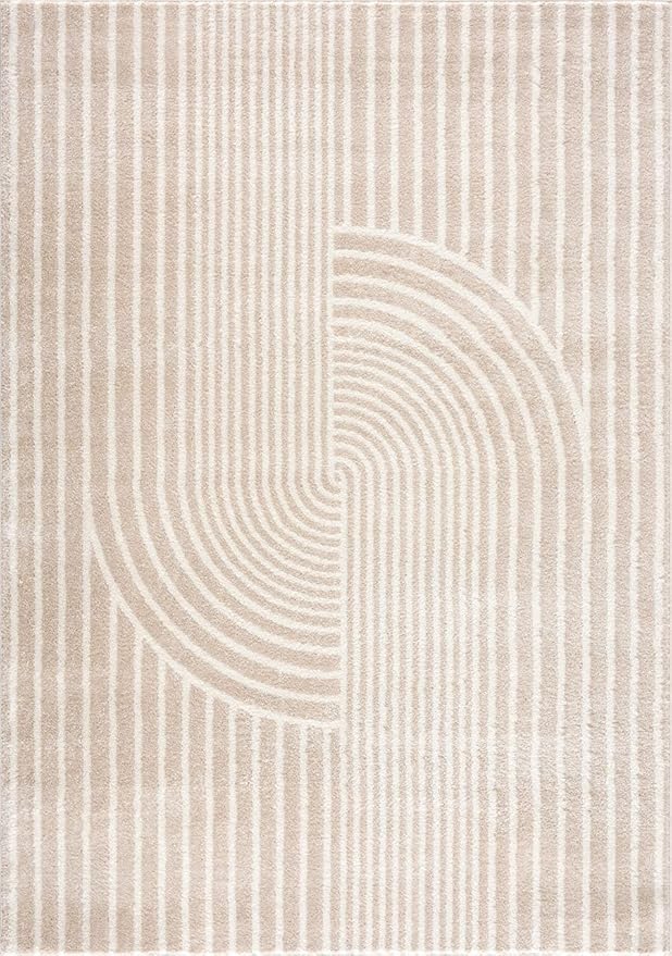 Abani Area Rug for Living Room -Nuevo 8' x 10' Beige Arch Pattern Area Rug - Image 3