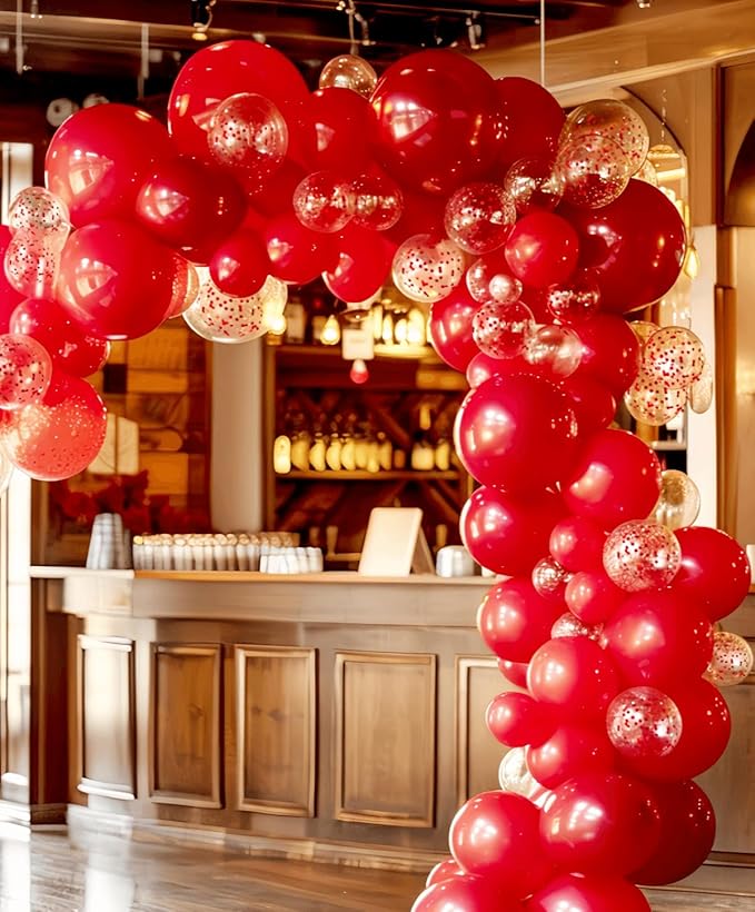 100 Pcs Red Balloons 12 inch and 10 Pcs Red confetti Suitable Balloon Total 110 - Image 3