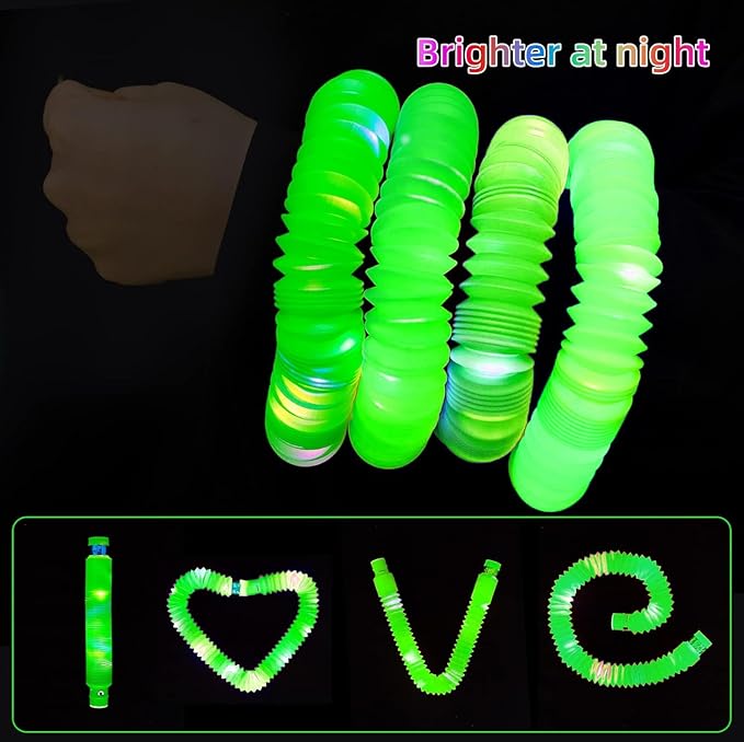 Green 6 Pack Light Up Party Favors Supplies, Bulk Glow Sticks Bracelet - Image 2