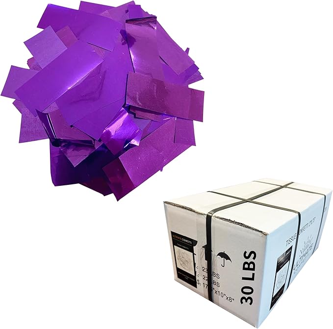 Fluttering Purple Mylar Shiny Foil Metallic Confetti – Rectangular Light-Weight by UltimateConfetti
