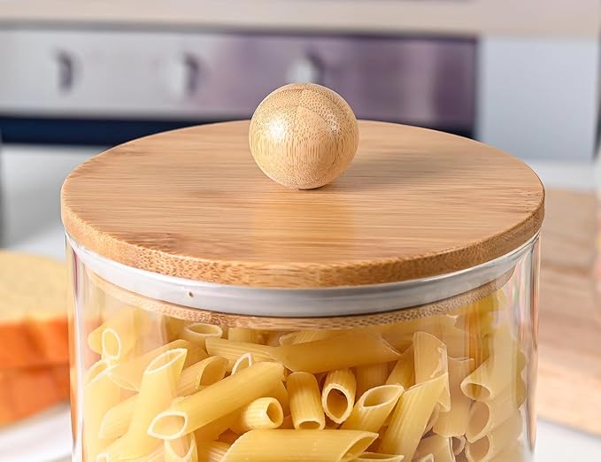 Set of 2 Large Glass Canisters for Kitchen Counter - Image 9
