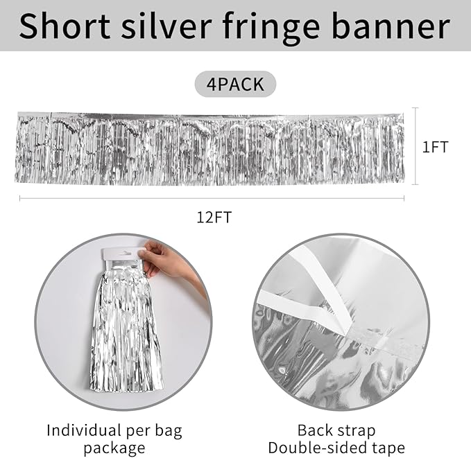 Silver Birthday Decorations Tinsel Garland Parade Float Decorations - Image 6